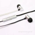 Stereo metal earphone with flat cable wire